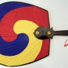 Decorative Handheld Fan, Vintage, Red, Yellow, Blue