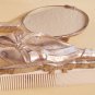 Vintage Ladies Three Piece Silver Plate Grooming Set