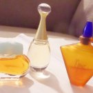 Trio of Three Small Travel Size Fragrances with Christian Dior, Estee Lauder, Yves Rocher