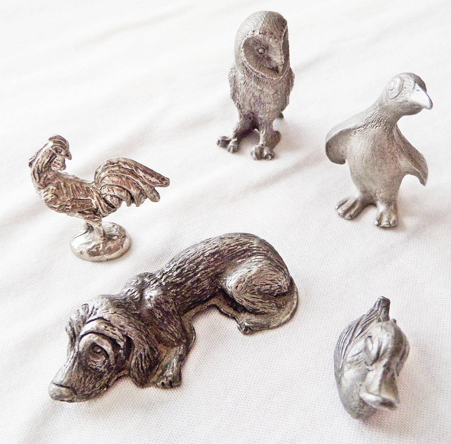 Collection Miniature Pewter Animals, Spoontiques, Retro Miniature