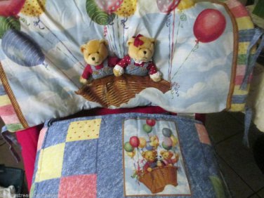 blue jean teddy bear crib bedding set