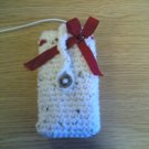 Ribbon Mini Case (cream, red ribbon)