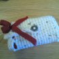 Ribbon Mini Case (cream, red ribbon)