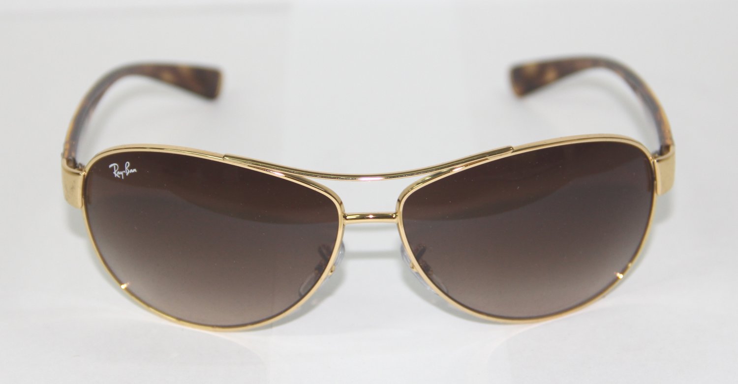 RayBan Sunglasses AVIATOR RB3386 001/13 63 GOLD TORTOISE BROWN