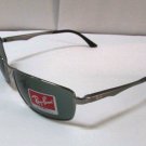 Ray Ban Sunglasses 3498 004/71 Gunmetal/ Green Lens Metal 61mm New 100 %Original