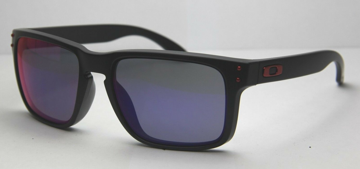 Oakley Sunglasses OO9102-36 HOLBROOK Black Red Iridium MIRRORED BRAND ...