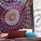 Handmade Blue base floral mandala tapestry beach sheet dorm room tapestry