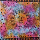 Handmade mulicolor Morning Sun tapestry, celestial tapestry sun and moon