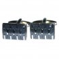 Rectangular Black and Silver Cufflinks - Great Gift Idea for all Occasions