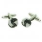 Ladies Cufflinks - Two Tone Black and White Knot Design Cufflinks