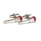 Red Electric Guitar Design Cufflinks Set Presented in a Case