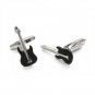 Gents Cufflinks Black Silver Electric Guitar Design Cufflinks