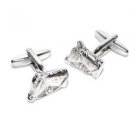 Horses Head with Crystal Cufflinks - Silver Colour Cufflinks