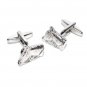 Horses Head with Crystal Cufflinks - Silver Colour Cufflinks