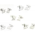 Rhodium Plated Birthday Anniversary Age Number Cufflinks with Crystal Decoration