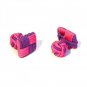 Colourful Cufflinks - Square Silk Knot Style Cufflinks - Hot Pink & Purple