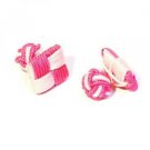 Colourful Cufflinks - Square Silk Knot Style Cufflinks - Hot Pink & Pink