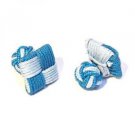 Colourful Cufflinks - Square Silk Knot Style Cufflinks - Blues