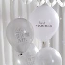 Pack of 8 Chic Boutique Balloons White & Silver - Printed Wedding Balloons