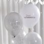 Pack of 8 Chic Boutique Balloons White & Silver - Printed Wedding Balloons