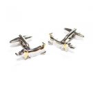 Two Tone Silver Gold Colour Dachshund Dog Cufflinks - Dachsie Cufflinks