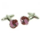 Ladies Knot Cufflinks - Two Tone Pink and Red Knot Design Cufflinks
