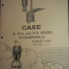 VINTAGE CASE H, H-A AND H-B SERIES HAMMERMILLS PARTS LIST NO R.I.144