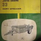 VINTAGE JOHN DEERE MODEL 33 DAIRY SPREADER OPERATOR'S MANUAL OM-C14658C