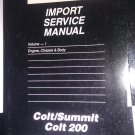 1991 CHRYSLER COLT/SUMMIT COLT 200 SERVICE MANUAL VOLUME 1 # 81-270-1111