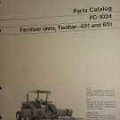 GENUINE VINTAGE JOHN DEERE TOOLBAR-451 AND 651 FRTZER UNIT PARTS CATALOG PC-1024