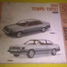 FORD TEMPO / TOPAZ 1986 ELECTRICAL & VACUUM TROUBLESHOOTING MANUAL 0336-527-86