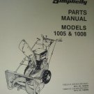 GENUINE SIMPLICITY MODELS 1005 & 1008 SNO-AWAY SNOW THROW PARTS MANUAL TP-351