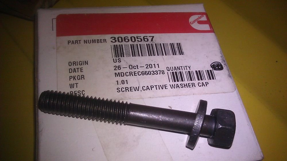 GENUINE CUMMINS CAPTIVE WASHER CAP SCREW 3060567