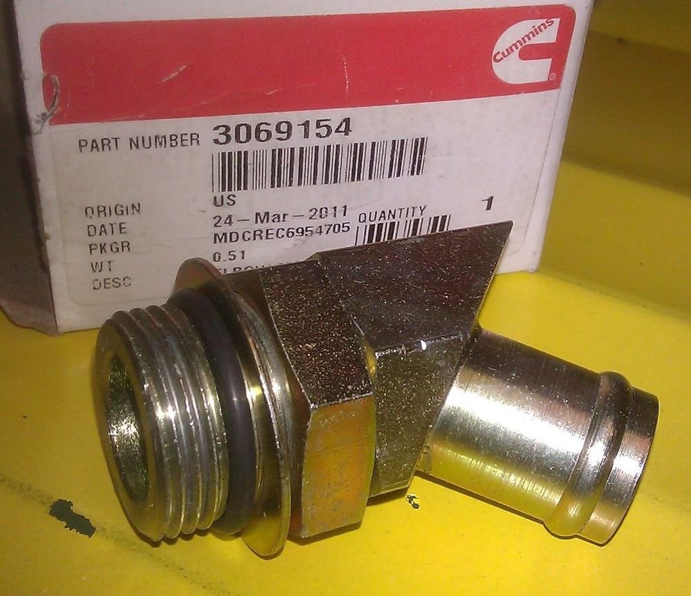 GENUINE CUMMINS MALE ADAPTER ELBOW 3069154