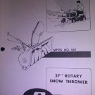 GENUINE SIMPLICITY 27" ROTARY SNOW THROWER NO. 561 OWNER'S MANUAL P50