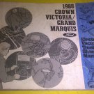 CROWN VICTORIA GRAND MARQUIS 1988 ELEC / VAC TROUBLESHOOTING MANUAL FPS-12118-88