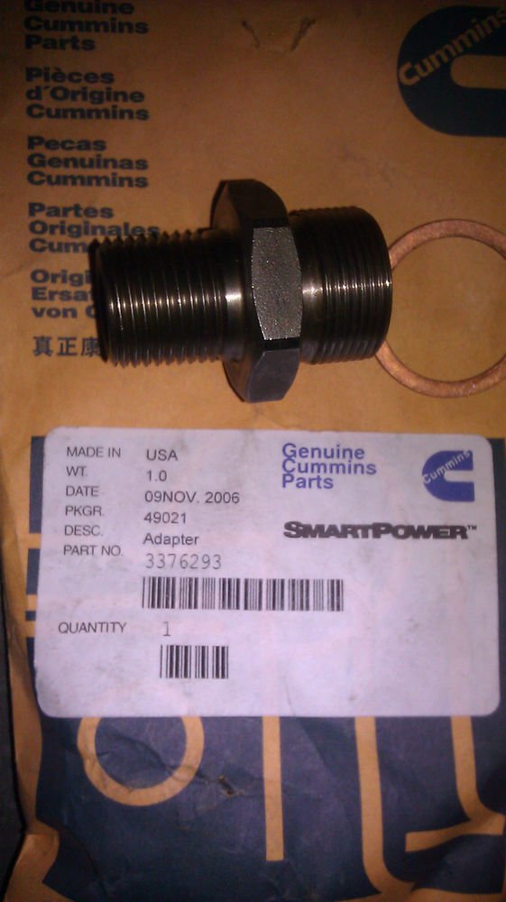 GENUINE CUMMINS ADAPTER 3376293 NEW SURPLUS
