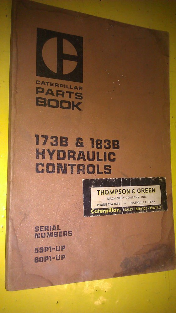 CATERPILLAR 173B & 183B HYDRAULIC CONTROL PARTS BOOK UEG0243S REPLACES UEG0168S