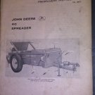 GENUINE JOHN DEERE 40 SPREADER PREDELIVERY INSTUCTIONS PDI-18957