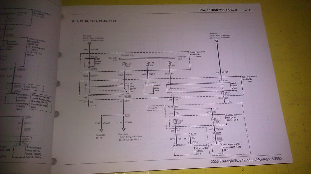 FORD FREESTYLE / FIVE HUNDRED / MONTEGO 2006 WIRING DIAGRAMS FCS-13950-06