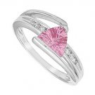 14k White Gold 1.25 CT Pink Sapphire & Diamond Ring (11P867)