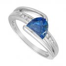 14k White Gold 1.25 Ctw Sapphire & Diamond Ring (11S867)