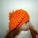 Orange Crocheted Slouch Hat