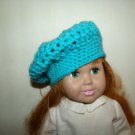 Turquoise Crocheted Slouch Hat