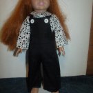 Black & White Bibbed Overalls and Print Blouse