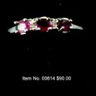 Item No. 00614 Natural Ruby Ring: in 14K White Gold Setting
