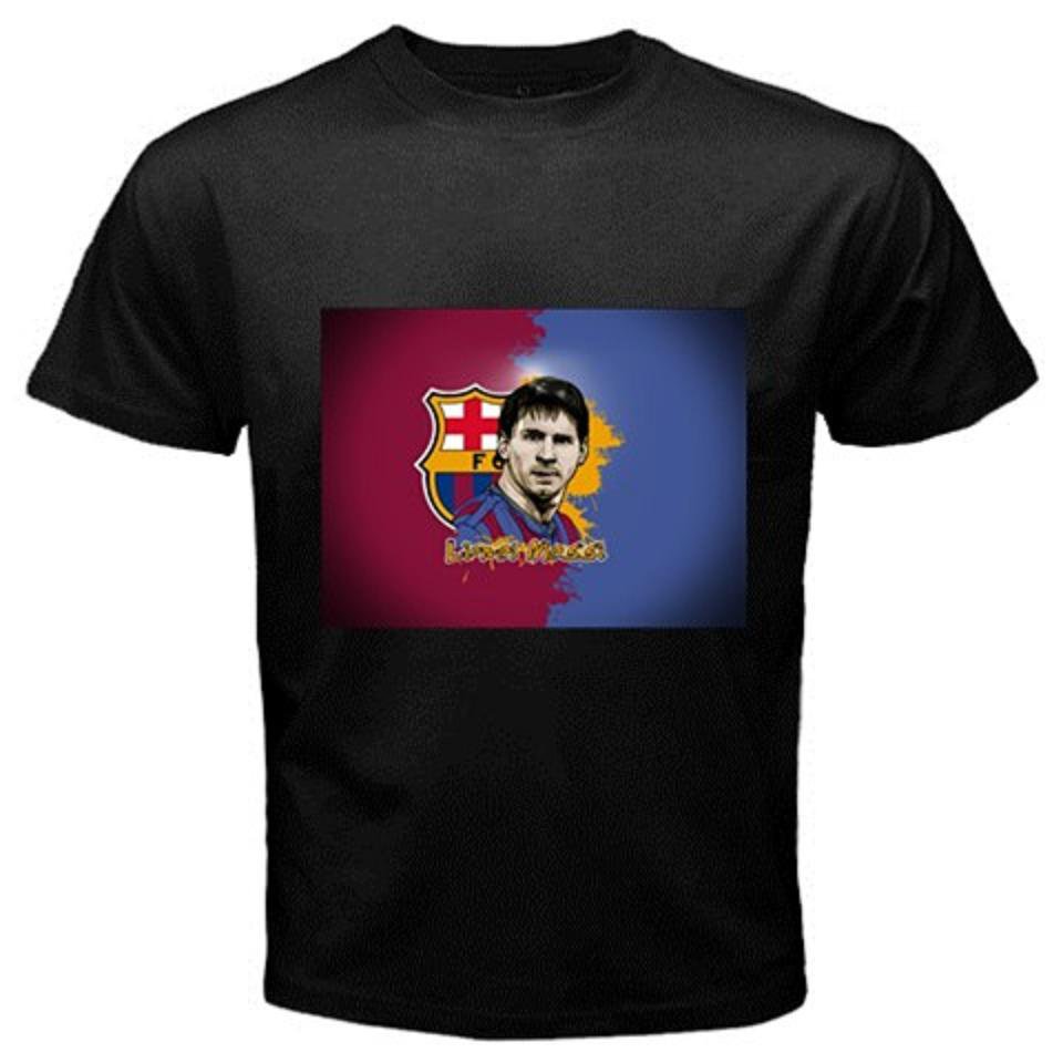 Hot Black leo messi cartoon funny black t-shirt