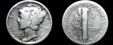 1937-P Mercury Dime Silver