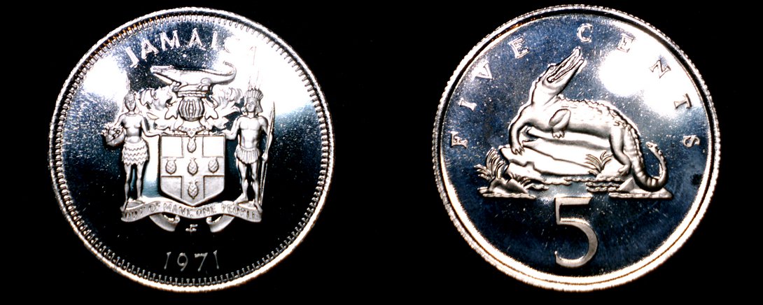 1971 Jamaican 5 Cent Proof World Coin Jamaica