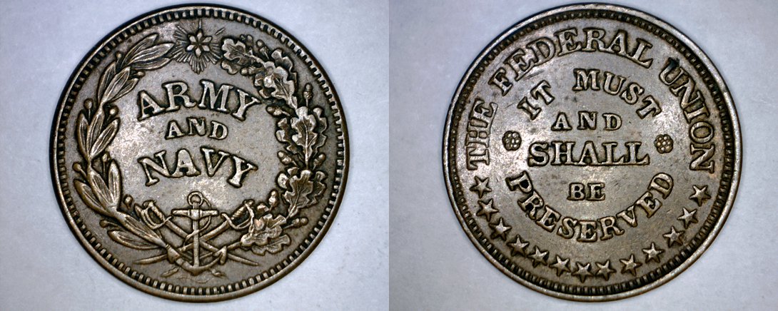 1863 army and navy civil war token